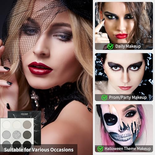 docolor Black Eyeshadow Palette 9 Colors Highly Pigmented