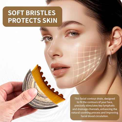 Upgrade Lymphatic Contour Face Brush,Lymphatic Drainage Brush,Dry Lymphatic Drainage Massager,Ergonomically Designed to Fit The Skin Precisely