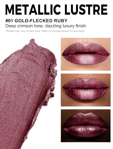 Anglicolor Metallic Plum Lipstick with 3D Shimmer & Moisture