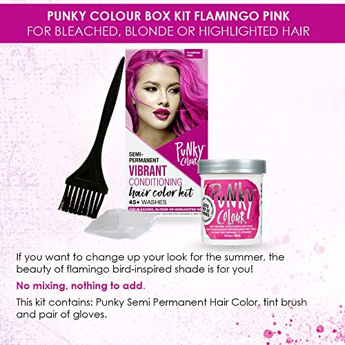 Punky Colour Flamingo Pink Semi-Permanent Hair Color Kit - Vegan