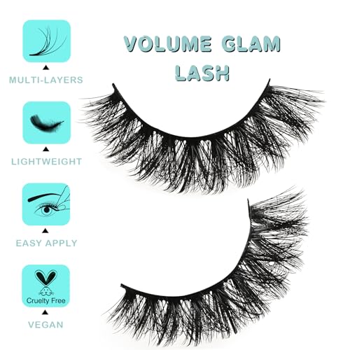 APCYUST 10 Pairs Faux Mink Cat Eye Lashes - Wispy & Fluffy