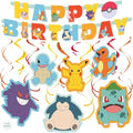 Pokemon Birthday Party Decorations Kit - Banner, 12 Swirls & Sticker