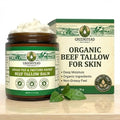 Organic Beef Tallow for Skin ? Whipped Tallow Balm for Skin Face and Body with Jojoba Oil and Cocoa Butter ? Unscented and Herb-Infused ? Large Size 2.5fl Oz Net Wt