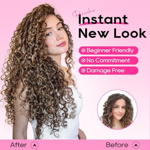 REECHO Curly Clip-In Hair Extensions 18" - 4PC Set