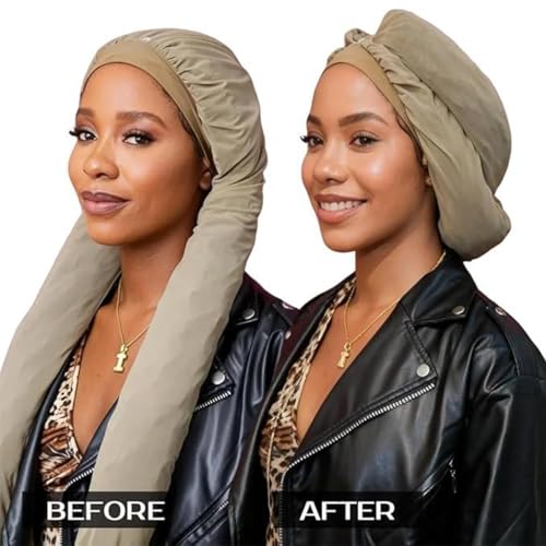 MsFan Braid Bonnet for Sleeping - Long Hair Protective Night Cap - Skin Variation