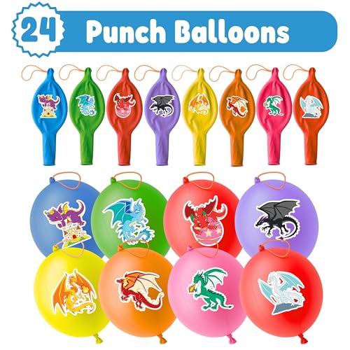 Dragon Party Favors Set - 48 Tattoos & 24 Punch Balloons