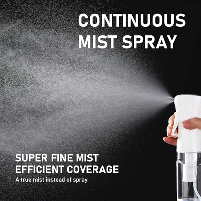 ELEMSY 10 OZ Spray Bottle for Hair - Continuous Ultra Fine Mist (2 Pack)