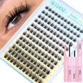 Lash Clusters Kit Wispy Eyelash Clusters Manga Lash Extensions Kit 8-16mm Natural Cluster Eyelash Extensions Fairy False Lashes DIY Individual Lashes Clusters Kit Spikes Lash Clusters
