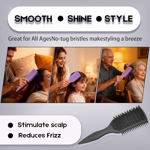 FJMYRXY Curly Hair Detangler Brush Set - 4-in-1 for All Hair Types