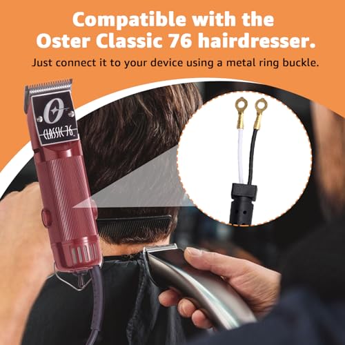 Replacement Power Cord for Oster Classic 76 Clippers - Exact Fit, Durable & Easy to Install - Compatible with Oster 76 Hair Clippers
