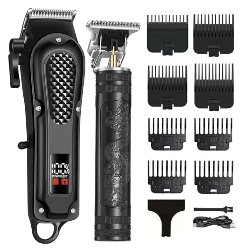 Cordless Hair Clipper Kit for Men with LCD Display & 8 Combs