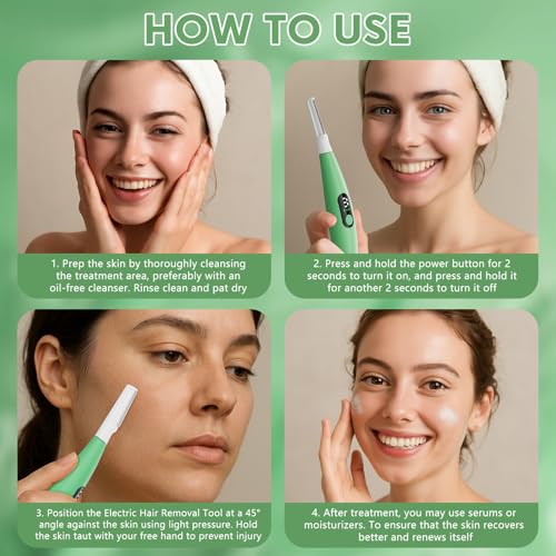 Sonic Dermaplane Razor for Women Face - 3 Speed Facial Exfoliator