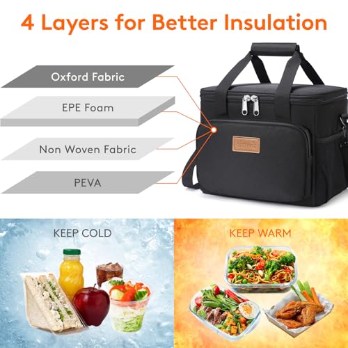 Lifewit Insulated Lunch Bag, 12-Can Soft Cooler Tote for Adults