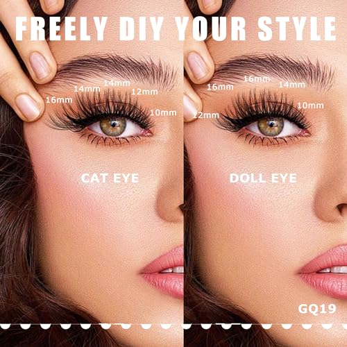 GAQQI Wispy Lash Clusters GQ19-C Curl 10-16mm 120PCS - Natural Eyelash Extensions