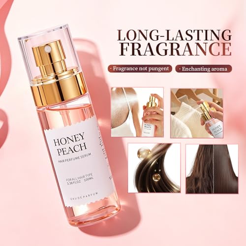 Honey Peach Hair Mist Perfume for Women, 3.38 fl oz