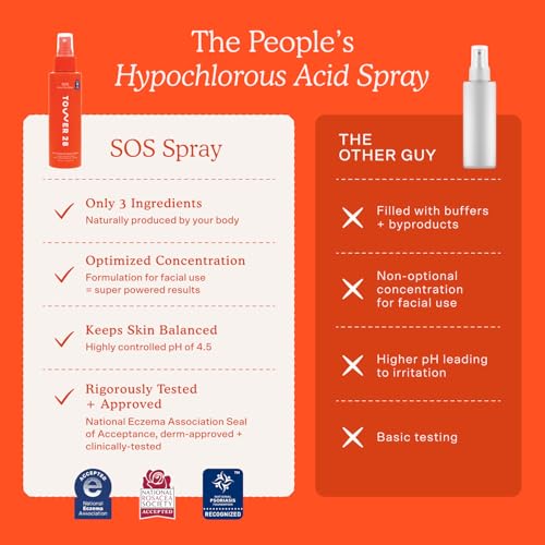 Tower 28 SOS Daily Rescue Facial Spray - Hypochlorous Acid Spray to Help Reduce Redness, Calm Irritation + Alleviate Flare-Ups - Purifying Face Toner Duo - Full + Travel Size Skin Care Spray (2 Count)