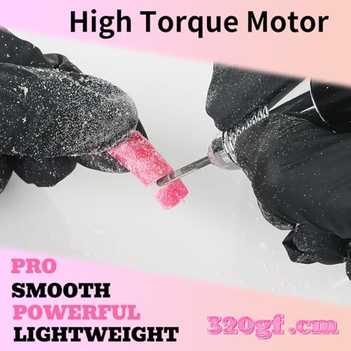 Mbllaie Black Professional Electric Nail Drill 45000 RPM Rechargeable & Portable