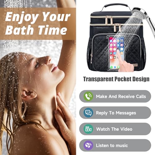 Large Toiletry Bag for Women Men,Bathroom Bag,Water Resistant Shower Bag,Makeup Bag,Portable Shower Caddy for College Dorm,Hanging Travel Toiletry Bag with Transparent Waterproof Phone Pocket