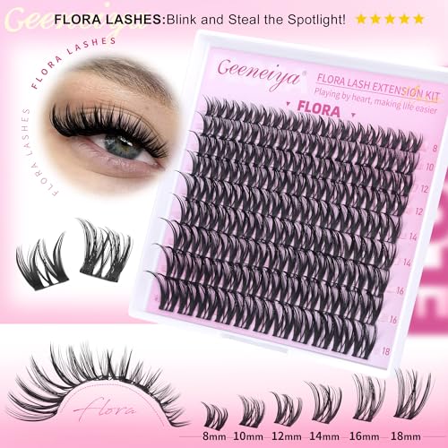 Geeneiya FLORA Lash Clusters 8-18MM Wispy Eyelash Extensions