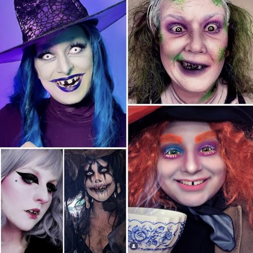 Black Tooth Paint - Temporary SFX Negra Teeth Makeup Paint, Long-Lasting Black Out Tooth, Rotten & Missing Quick Dry Safe Teeth Paints for Halloween Cosplay Theatre Clown Zombie Pirate Costume Looks