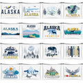 16 Pcs Alaska Cosmetic Bag Souvenir Gifts Makeup Bag Travel Vacation Zipper Pouch Purse for Women Birthday Trip Gifts Party Favors
