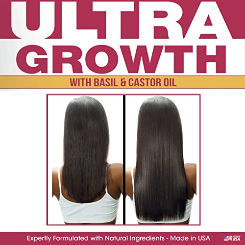 Difeel Ultra Growth Basil & Castor Hair Oil Leave in Conditioning Treatment 8 oz. - Large Bottle