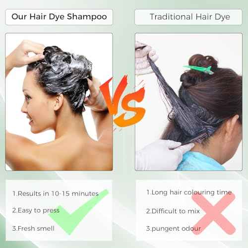 Black Hair Dye Shampoo 3 in 1£¬Argan Natural Herbal Formula Hair Color Shampoo Covers Gray Hair for Women and Men (16.9 fl.oz Black)