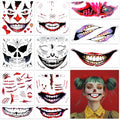 Halloween Scary Face Tattoos, 11 Sheets Waterproof Stickers