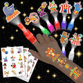 72 Piece Carnival Party Favors - LED Finger Lights & Glow Tattoos
