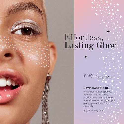Glitter Freckles Face Tattoo, 10 Pcs Silver Face Glitter Freckles for Women, Face Glitter for Women, Face Glitter for Kids, Fake Sparkle Freckles - (Silver)