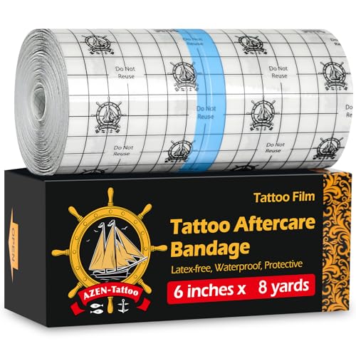 AZEN Tattoo Aftercare Bandage 6"x 8 Yard Waterproof Wrap