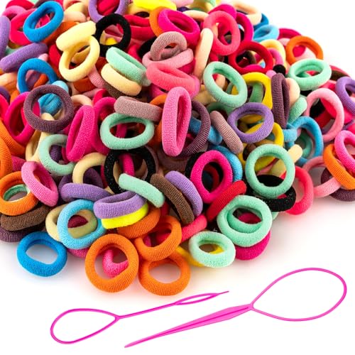 360Pcs Baby Hair Ties Multicolor No Damage Elastic Bands - Small No Pull Hair Accessories - 20 Colors
