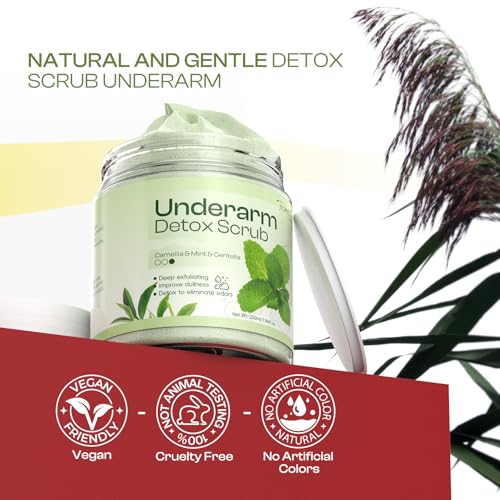 Camellia Underarm Detox Scrub: Armpit Detox Scrub with Mint Centella Deep Cleanse Refresh Exfoliating for Underarms Whole Body