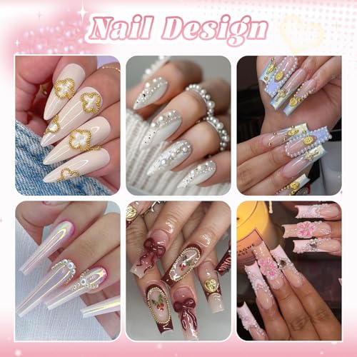 BELLEBOOST 2 Boxes Nail Art Decos Set with Pearls & Beads for Nails - 01
