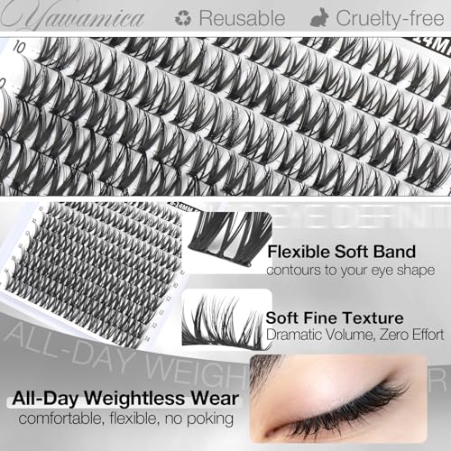 Flaunt Wispy Cluster Lashes 8-14mm CD Curl Extensions