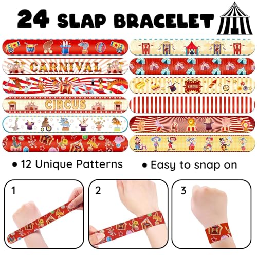 Carnival Party Favors Set - 60 PCS Tattoos & Slap Bracelets