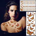 200 Monarch Butterfly Temporary Tattoos, 10 Sheets