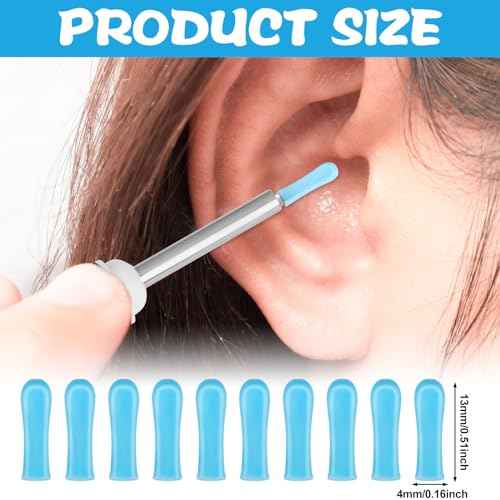120Pcs Ear Spoon Tips Silicone Ear Spoon Replacement Tips Ear Cleaner Replacement Tips Ear Wax Removal Replacement Tips Ear Health Care Ear Cleaning Kit
