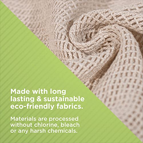 Bean Products Hemp Washcloth - Loose Weave Design for Effective Cleaning - Open Knit Exfoliating Wash Cloth - Fast Drying, Hemp & Organic Cotton - 10¡± x 12¡±, 4 Pack