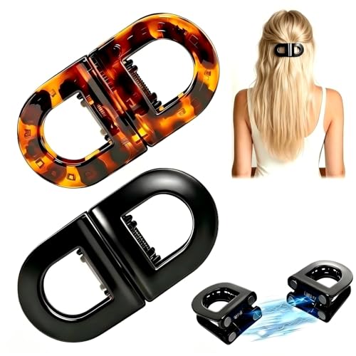 Magnetic Hair Clips for Women - 2 Pcs Strong Hold, No Crease