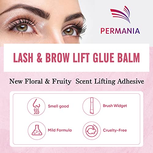PERMANIA Lash Lift Balm, New Eyelash Lifting Adhesive£¬0.35oz/10g Lash Lift Glue Strong Viscosity and Water Solubility for Lash Perm Kit (Strawberry)
