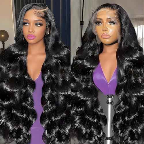 30 Inch 13x6 Lace Front Wigs Human Hair Pre Plucked 200% Density Body Wave HD Transparent Lace Frontal Wig For Women 100% Real Human Hair wigs 3X Longer Lifespan