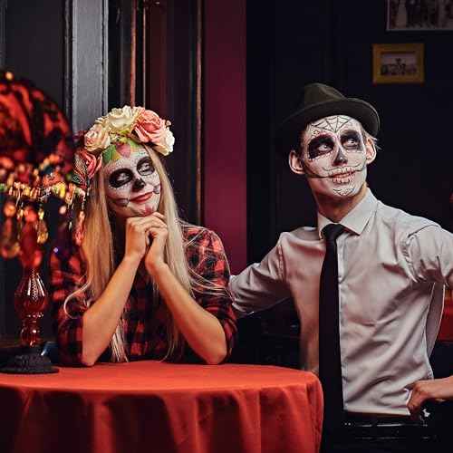 Spooktacular Creations 8 PCS Halloween Makeup Kit SFX Face Body Paint Set with Wound Scar Wax,12 Colors Face Paint Palette,Fake Blood,Spatula,Brushes for Halloween Costume,Zombie Makeup Dress Up