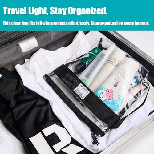 Rough Enough Clear Toiletry Bag Makeup Organizer Cosmetic Pouch with Zipper Handle for Travel Beach Essentials Storage