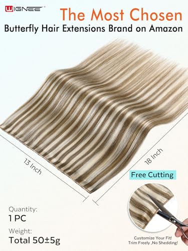 Butterfly Weft Human Hair Extensions 18 Inch 50g