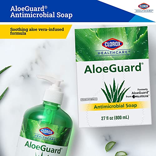 Clorox Healthcare AloeGuard Antimicrobial Soap, 27 Fl Oz Antimicrobial Hand Soap Pouch in Box | Antimicrobial Hand Soap Washes Germs on Skin | AloeGuard Hand Soap