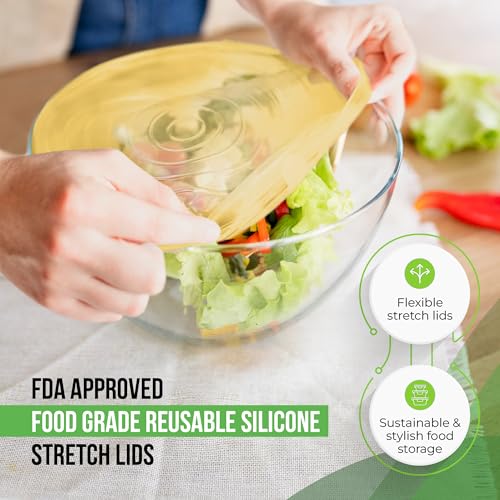 Reusable Silicone Stretch Lids 7-Pack – Universal Food-Grade Covers for Bowls, Cups, Jars (Multicolor)