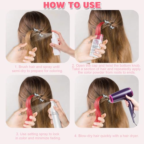Temporary Hair Color Dye Stick - Washable Pearl Shades for Parties