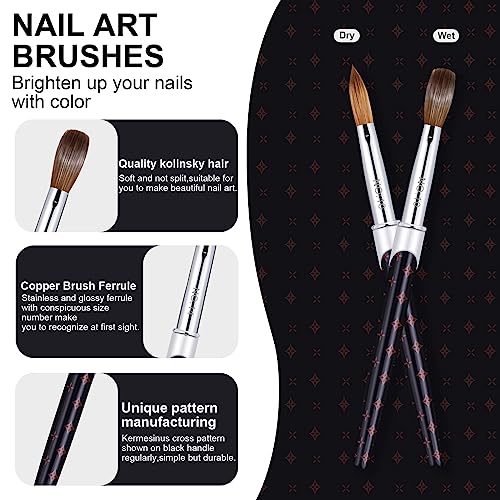 Kolinsky Acrylic Nail Brush Set - Size 10 & Cleanup Brush