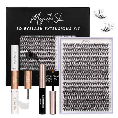 Lash Clusters DIY Lash Extensions Kit 320pcs Individual Lashes Clusters 30D 40D D-Curl Eyelash Extension Kit with Applicator and Lash Bond&Seal,Clusters Lash Glue Remover Mix 10-16mm (30D+40D-320 KIT)